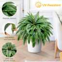 Artificial Boston Fern Bush - Set of 2 45Inch Fake Ferns with 55 Fronds, Large Hanging Faux Plants Decor, UV Resistant Faux Fern Vines Silk Greenery for Outdoor Indoor, Porch, Farms, Patio