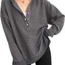  Pullover Hoodie Grey Hoodie Women's Casual Oversized Sweatshirt 
 ( Size S, Grey)
