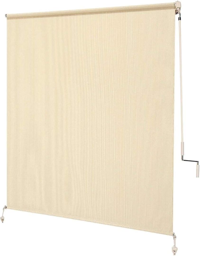 Coolaroo Outdoor Cordless Sun Blocking Roller Shade (4' x 8', Pebble)