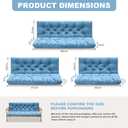 Porch Swing Cushions,Outdoor Cushions 3 Seater Replacement with Backrest, Waterproof Thickened Bench Cushion with Ties for Porch, Patio,Outdoor, Backyard and Garden (Sky Blue 47 * 40 in), 47x 40 inches