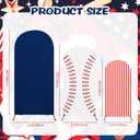 RimCereal 3 Set Baseball Theme Arch Backdrop Stand Covers 4ft 5ft 6ft Sport Background Arched Stretchy Fabric Backdrop Cover for Boys Birthday Baseball Party Decoration