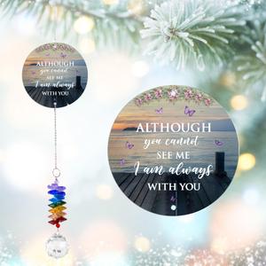 GIFTELIX Aluminum Ornament Suncatcher - Although You Cannot See me - Memorial Sympathy Ornament - Heartfelt Keepsake for Mom Dad Sisters Brothers - Christmas Mother's Day Father's Day Unique Gift