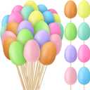 Sanwuta 40 Pcs Easter Egg Picks Pastel Foam Floral Sticks Easter Decorations for Home Vase Filler Floral Arrangement Spring Table Centerpiece Basket Decor DIY Crafts(Lovely Colors)
