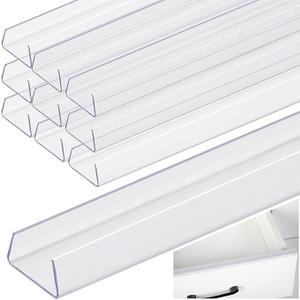 10 Pcs 24" Cabinet Door Protector Edge Guard-3/4 Thick Slip-On Drawer Door Protector in Clear-Shelf Edge Protectors for Kitchen Cabinets to Prevent Wear,Chipping and Discolouration