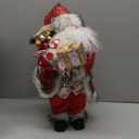 18 Inch Animated Plush Santa Figurine with Music and Movement, Collectible Red Sequin Coat Christmas Decoration, Singing Dancing Santa Claus Holiday Centerpiece Gift for Home or Store