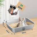 Stainless Steel Cat Litter Box,Metal Kitten Litter Pan, High Side Cats Toilet Indoor Litter Tray Pet Toilet Supplies for Cats, Kitty,Rabbits, Easy Clean, Non Stick Litter Box, No Smell