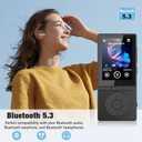 64GB MP3 Player with Bluetooth 5.3, Music Player with HiFi Sound for Sports Runners, 2.4" Screen MP3 Player Built in HD Speaker Voice Recorder FM Radio E-Book, Expanded Up to 128GB, Earphone Included