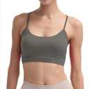 Womens Adjustable Spaghetti Strap Sports Bra Scoop Neck Yoga Crop Top Wireless Padded Workout Bra for Pilates Daily Wear (M)