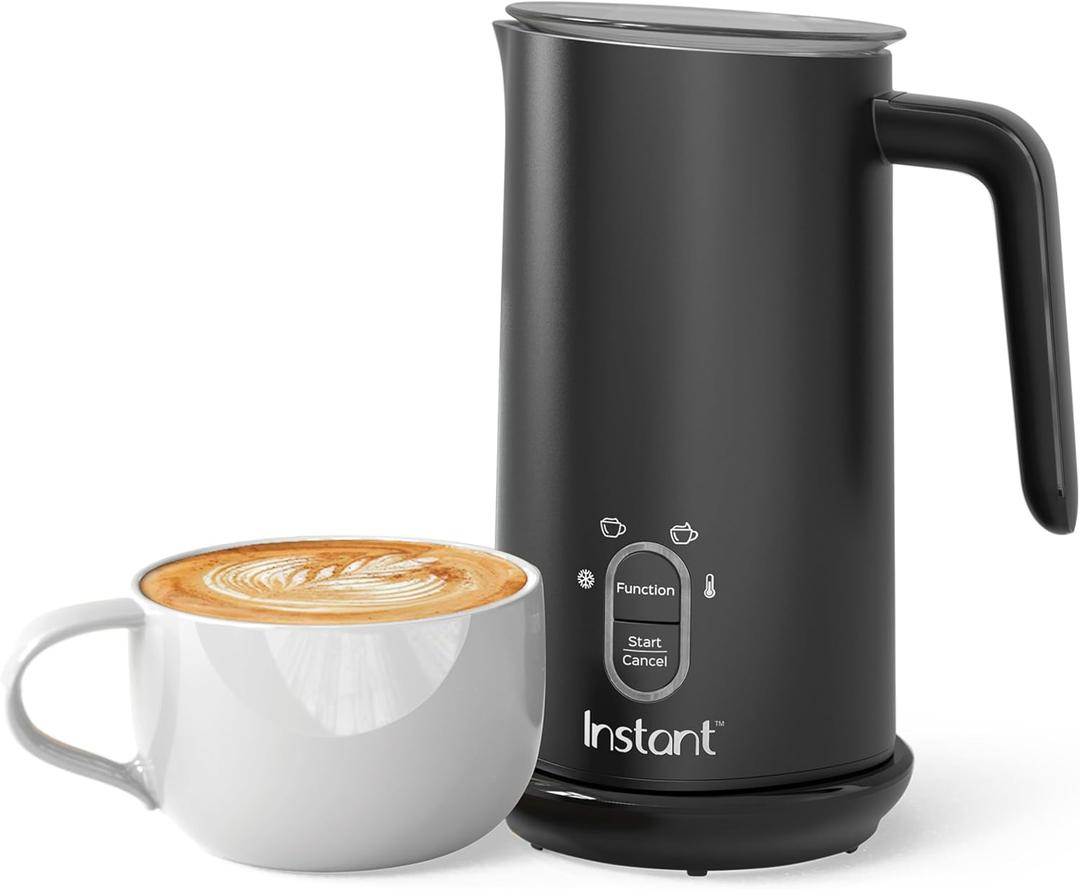 Instant Pot Milk Frother, 4-in-1 Electric Milk Steamer, 10oz/ 295ml Automatic Hot and Cold Foam Maker and Milk Warmer for Latte, Cappuccinos, Macchiato, From the Makers of Instant 500W, Black