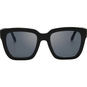 The Fresh Flat Lens Retro Oversized Square Sunglasses for Women (1-shiny Black)