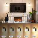 iThird Wall Sconce Battery Operated, 6000mAh Rechargeable Wall Lights with Touch Control and Remote Control, Wireless Wall Lamps for Bedroom, Black Sconces Wall Decor for Living Room Hallway
