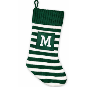 XENTUMI Christmas Stocking Knit Initial Christmas Stockings for Family Farmhouse Monogram Letter Christmas Stockings Christmas Decorations Gift Stocking Personalized Stocking Embroidered Letter M