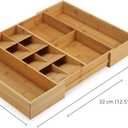 Joseph Joseph DrawerStore Expanding Silverware, Flatware, Utensil & Gadgets Organizer, Expandable in Drawer Space Saving Tray, Bamboo