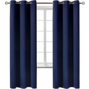 BGment Blackout Curtains for Living Room - Grommet Thermal Insulated Room Darkening Curtains for Bedroom, Set of 2 Panels (42 x 72 Inch, Navy Blue)