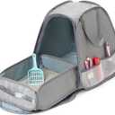 Collapsible Portable Cat Litter Box Standard for Travel Light Weight Leak-Proof，Sturdy，Prevent Litter Scatter Design Easy to Clean， Collapsible Travel Puppy Carrier，Portable Cat Playpen