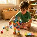 Magnetic Letters Blocks Magnetic Alphabet & Numbers ABC Learning Toys for Kids Colorful Uppercase Lowercase Numbers Math Symbols Emoticons Toys for Boys Girls 216 in 36 pcs
