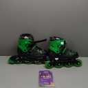 Nattork Adjustable Inline Skates for Kids Boys & Girls, Green with Light up Wheels, Youth Blade Roller Skating for Beginners Ages 3-15 (Green knight-1) Size 5-8