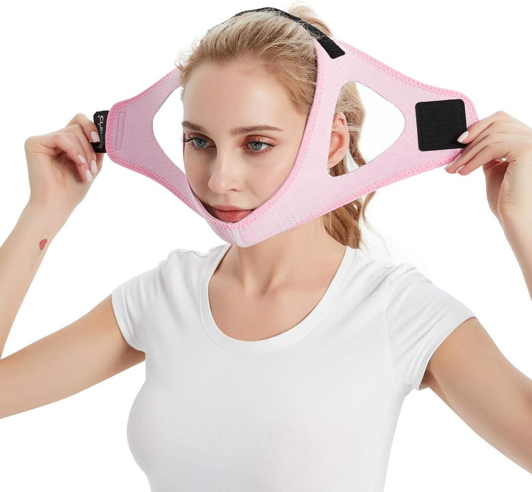 Anti Snoring Chin Strap for CPAP Users (Pink)