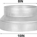 Duct Reducter 10 to 8 Air Ducting Reducer Increaser Air Duct Adapter or Round Metal Pipe Reducer for Bathroom Kitchen Ventilation Systems