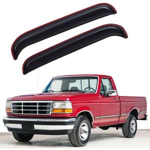Lightronic Extra Durable in-Channel Auto Vent Window Visor, Fits 1980-1996 Ford Bronco & Ford F-150, F-250, F-350; 1997 F-250 HD, Regular Cab/SuperCab/SuperCrew, Original Wind Deflector, Smoke, 2-Pcs