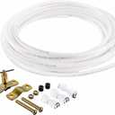 Homewerks 7252-25-14-PTC Ice Maker Supply Line and Humidifier Installation Kit 1/4-Inch x 25ft Push to Connect Poly Tube Universal Compatibility, Brass