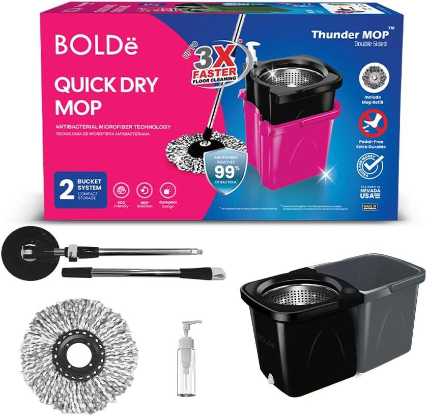 Thunder Mop Spin System Double-Sided, Black/Grey