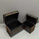 2 Pack Decorative Book Boxes Wooden Antique Book Decorations Vintage Book Storage Box (Style B)