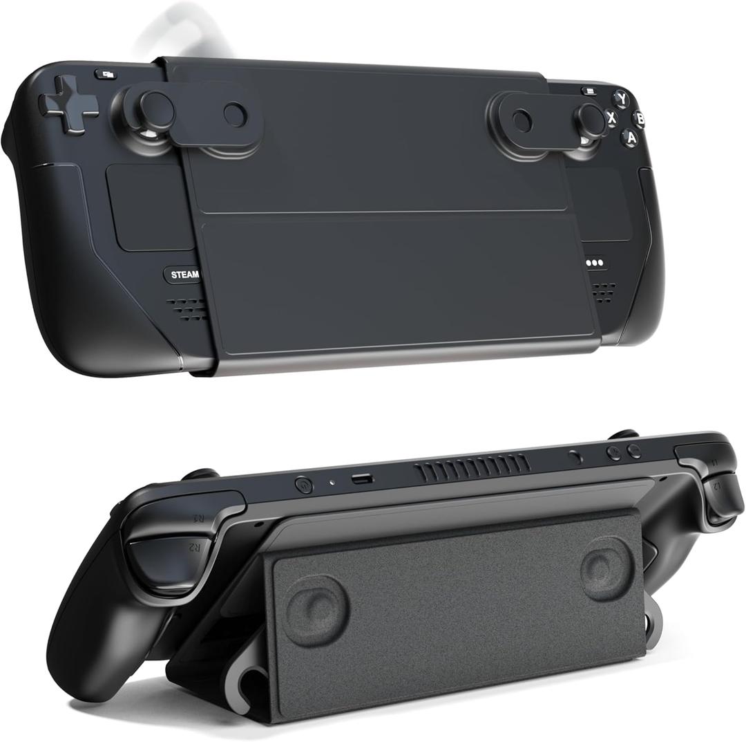Steam Deck Edition, Protective Cover, Compatible with OLED & LCD, Integrated Thumbstick Locks, Kickstand Mode, Quick Flip, Folding Case - Black