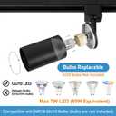 4-Light LED Track Lighting Kit with 3.3FT H Track Lighting Rails & Floating Canopy Connector, GU10 Track Light Kit, Modern Kitchen Track Lighting Fixtures Ceiling Spot Light, Black (No Bulbs)
