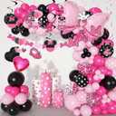Pink 2nd Birthday Hanging Swirl Decorations,Mouse Birthday Party Ceiling Streamers,Pink Mouse Theme Party Supplies,Party Favors for Girls Kids(38 Pcs)