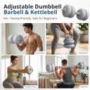 RYGEO Adjustable Dumbbell Set 22lb Free Weights and Connector, Convert to Barbell, Kettlebells, All Floor Friendly Soft-shell Dumbbells, Home Gym Fitness for Men Women