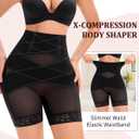 Shapewear Tummy Control Underwear for Women High Waisted Body Shaper Butt Lifting Panties Girdle Under Dress Shorts (Black, L)