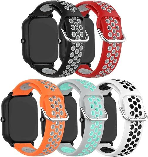 Compatible with SKG V9 PRO Bands Two-Toned Silicone Breathable Replacement Sport Strap Quick-Release Wristband for SKG V9 PRO Smart Watch for Women Men