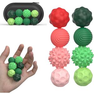Magnetic Sensory Balls Fidget Toys - 8pcs Attraction Balls with Textures Silicone Shell for Adults,Stress Relief Toy for Autism Anxiety,Desk Fidget Toys,Stocking Stuffers for Teens Womens Gifts (Pink and Green)
