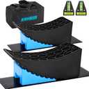 Kohree RV Leveling Blocks 6 Inch, 2 Packs Sturdy Camper Curved Levelers with 2 Wheel Chocks, 2 Rubber Mats & Carry Bag, RV Leveling System for Single Dual Axle Travel Trailers