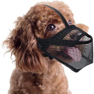 Mesh Dog Muzzle, Breathable Soft Dog Muzzle with 3 Reflective Straps for Secure Fit, Prevents Biting, Chewing Scavenging Adjustable for Small Medium Large Dogs, XS