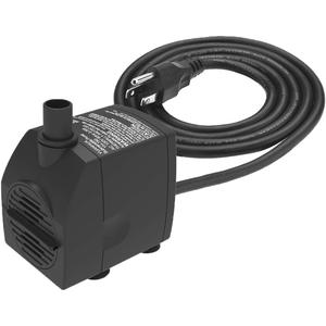 Submersible Water Pump 6.1ft Power Cord Ultra Quiet Pump with Dry Burning Protection 200GPH for Fountains, Hydroponics, Ponds, Statuary, Aquariums - More