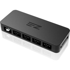EZDIY-FAB PWM Fan Hub Controller/Splitter for 4-Pin & 3-Pin PC Cooling Fans, SATA Power, Only Use One MB Header