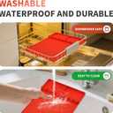 2 x Silicone Grill Mat Compatible with Blackstone, Silicone Griddle Tools Mat with Drip Pad, Spatula Pad Griddle Accessories for Outdoor BBQ or Kitchen Countertop (Orange)