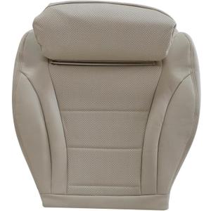 GXARTS Driver Side Bottom Replacement Perforated Leather Seat Cover Light Tan Compatible with Mercedes Benz C Class C250 C300 C350 C350e C400 GLC300 GLC300e GLC350e 2015 2016 2017 2018 2019 2020 2021