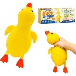 12In Giant Duck Squishy, Jumbo Squishy Duck Stress Relief Toy for Adults, Slow Rising Sensory Fidget Toy, Soft Rubber Dough Stress Ball for Anxiety Relief Party Favors Goodie Bag Fillers