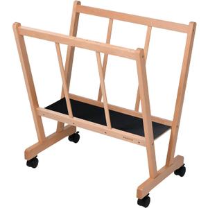 MEEDEN Wood Large Print Rack with Castors, Artist Storage and Display, Premium Drying Rack, Storage for Canvas, Prints, Panels, Posters, Holds Artworks Up to 47", Natural
