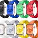 8 Pack Sport Band Compatible with Apple Watch Bands Women Men 40mm 38mm 41mm 42mm 44mm 45mm 49mm 46mm,Silicone Waterproof Strap for iWatch Apple Watch Series11 10 9 8 7 6 5 4 3 2 1 SE Ultra