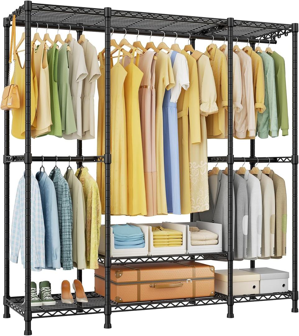 E3 Heavy Duty Garment Rack 4-Tier Freestanding Closet Organizer System