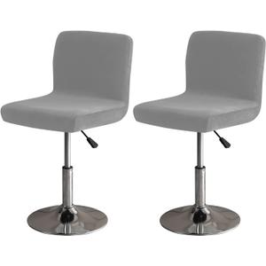 Bar Stool Covers Set of 2 Swivel Bar Stool Chair Velvet Protector Counter Height Chair Covers for Family Grey