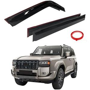 AUXKO Window Rain Guard for Toyota Land Cruiser Prado J250 LC250 & Lexus GX550 2024 2025 Outside Tape-On Shatterproof Sun Smoke Guard Vent Visor Side Wind Deflectors Accessories for Landcruiser Prado