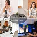 Microphone for Podcast, USB Microphone Kit for Phone, PC/Micro/Mac/Android,Professional Plug&Play Studio Mic with Stand for Gaming, Online Chatting, Videos, Voice Overs, Streaming