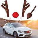 Car Reindeer Antler Kit - Nose and Tail, Premium Christmas Holiday Decoration Accessories, Universal for Cars (Brown & Red)