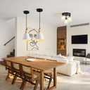 2 Pack Pendant Lights, White Pendant Lights Kitchen Island,Wood Dome Minimalist Industrial Ceiling Hanging Lights for Kitchen Island, Barn, Dining Room, Living Room, Bedroom