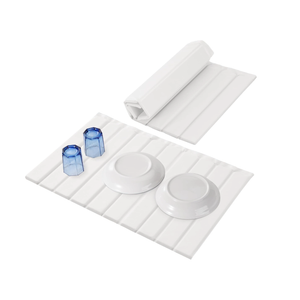 Oxydrily Large Stone Drying Mat for Kitchen Counter, Ultra Absorbent Diatomaceous Earth Mat with PU Leather Cover Stain-resistant Quick Dry/Foldable, Collapsible Dish Mats for Dishes Cups 23.6"x15.3"